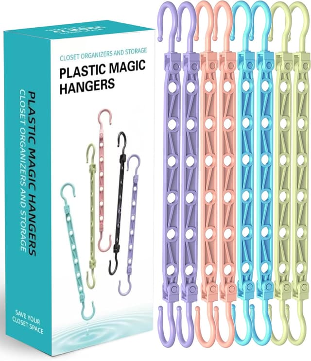 Detalle de Latoxcaa Magic Hangers Kleiderbügel-Organizer (8 Stück) mit 360° Drehhaken, 6 Löchern & Platzspar-Design