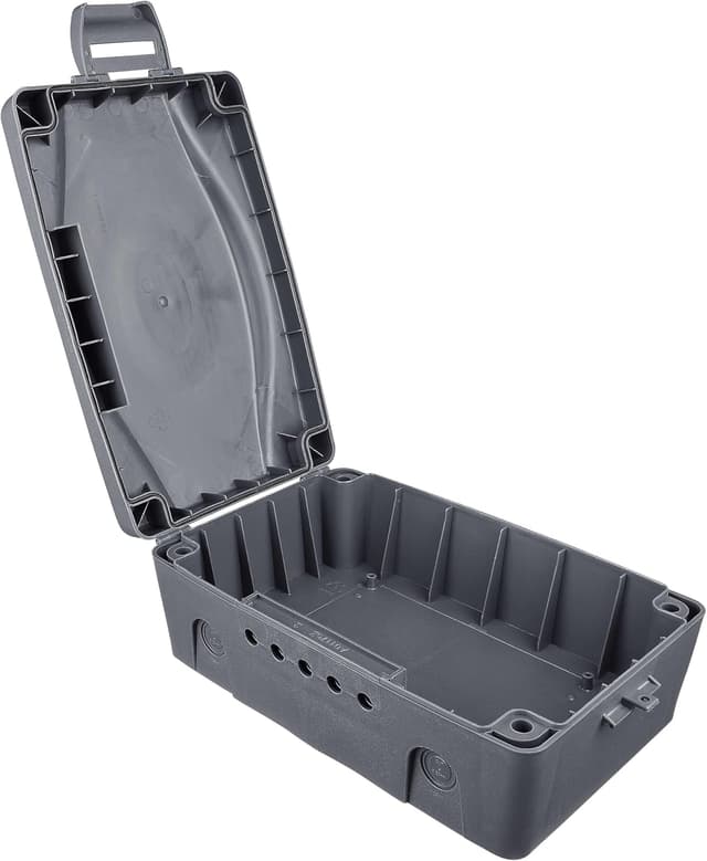 Detalle de Masterplug WBX Weatherproof Electric Box for Outdoors (WBX-MS), Grey, 345 x 220 x 126.5 mm