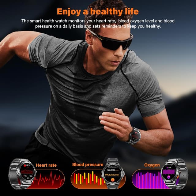 Detalle 2 de 2025 Reloj Inteligente Militar Hombre ⌚ 100+ Modos Deportivos
