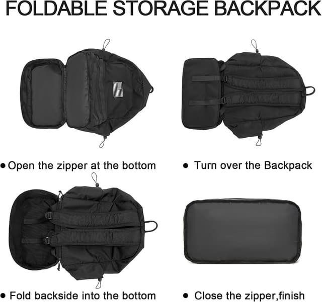 Detalle 2 de seyfocnia Gym Backpack for Men with Shoe Compartment, Molle Tactical Travel Bag (Black)