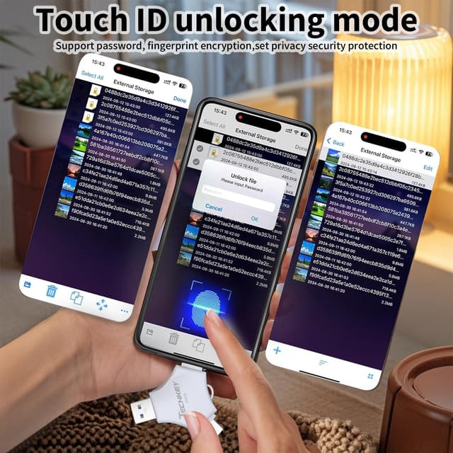 Detalle 1 de iPhone USB Flash Drive 256GB, MFi 3-in-1