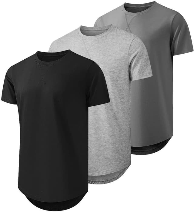 Detalle de JMIERR 3er-Set Herren T-Shirts (Kurzarm) aus Baumwolle – Slim Fit, einfarbig