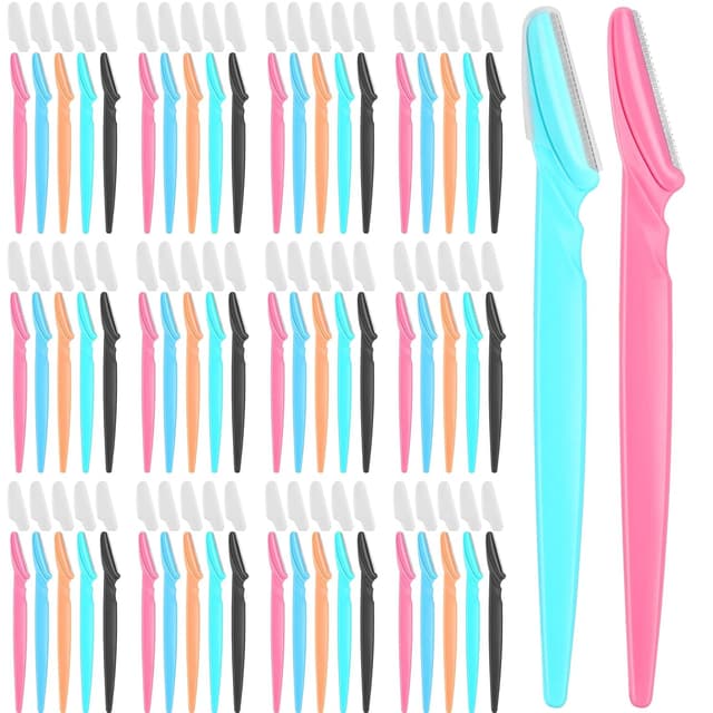 Detalle de Phyyixs 100-Pack Eyebrow and Face Razors (Multi-Color) with Protective Covers