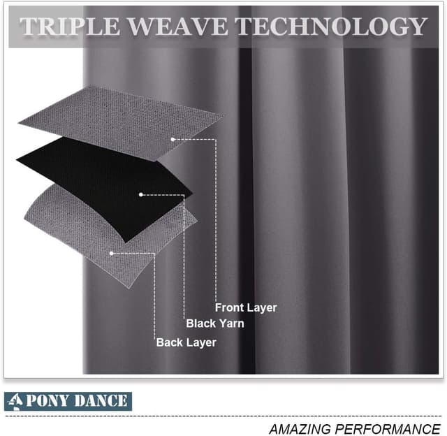 Thumbnail 4 de PONY DANCE Pencil Pleat Blackout Curtains 90x54 🏠