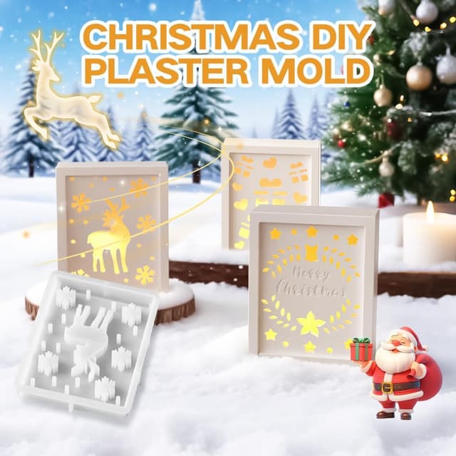 Detalle de OneNine Silikonformen Gießformen Weihnachten (5-teilig) für Kerzen, Anhänger & mehr in Geschenkbox