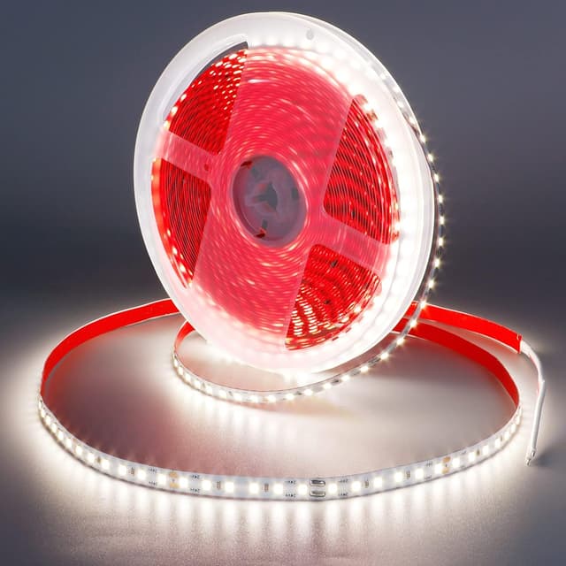 Detalle de GOMING 10 m LED-Strip Natürliches Weiß 4000K (24V) – selbstklebend, 1200 LEDs, IP20