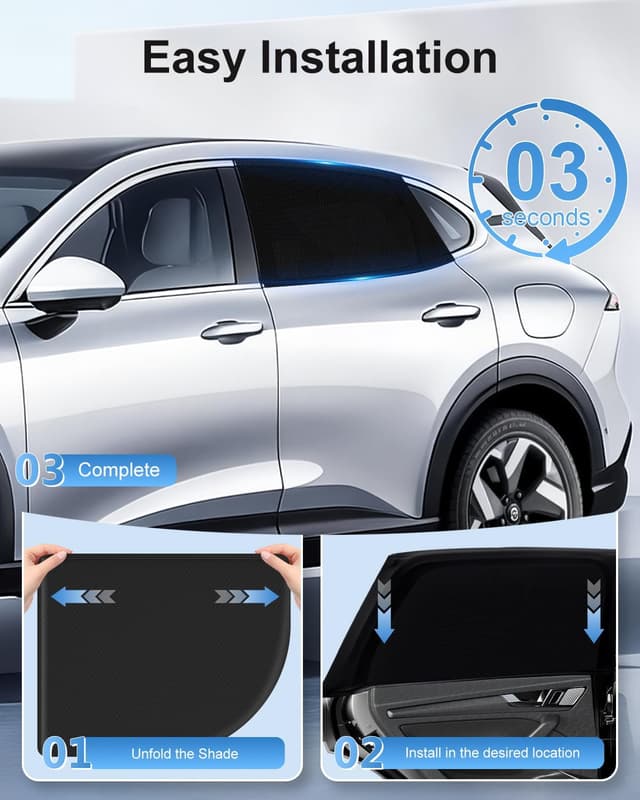 Detalle de PEMOTech car window shades 2 pack 39.8in