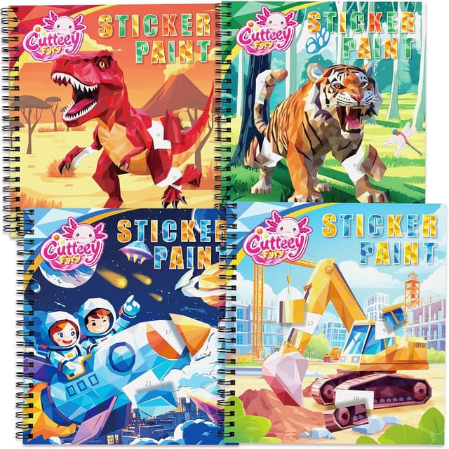 Detalle de Kinder Stickerbuch mit Geschichten, 4 Stück