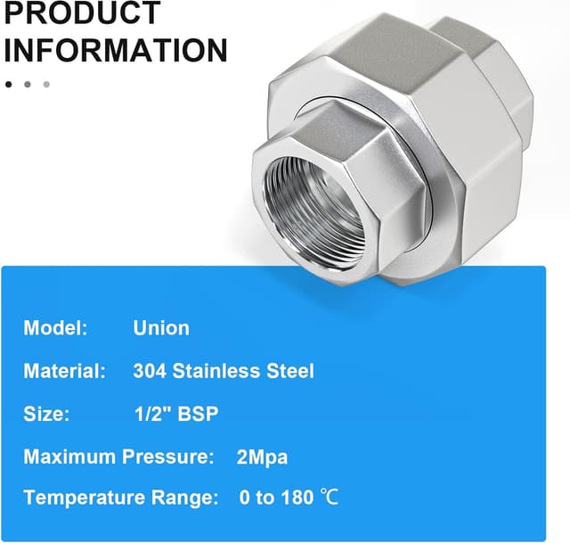 Detalle de 304 Edelstahl Rohrverschraubung 1/2 BSP