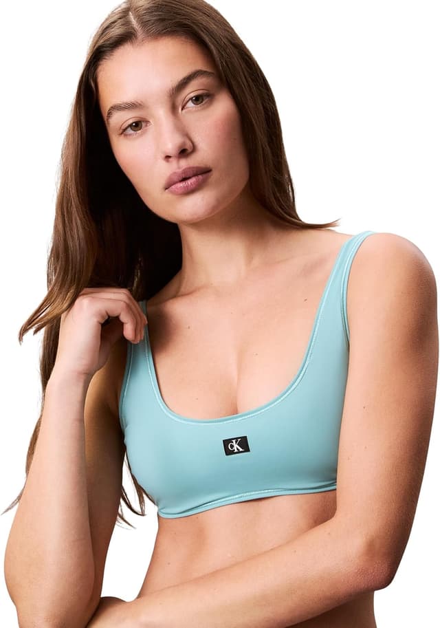 Detalle de Calvin Klein Damen Bikini Oberteil Bralette mit herausnehmbaren Polstern
