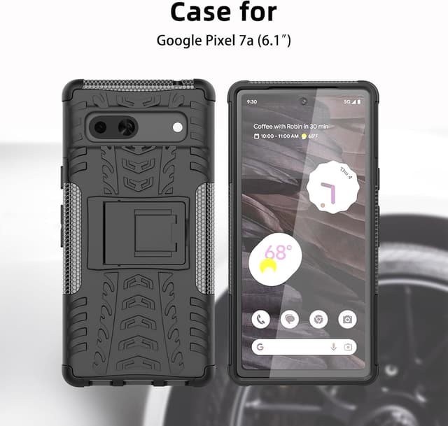 Detalle 2 de Pilaru for Google Pixel 7a Case with 2 Screen Protectors (Red) + Kickstand