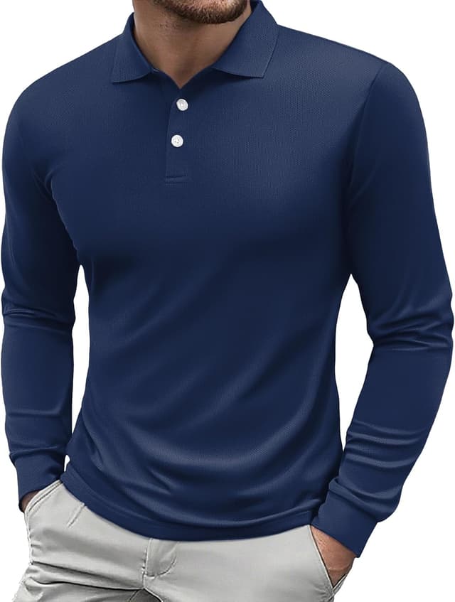 Detalle de PINSPARK Polo da uomo maniche lunghe UPF 50+