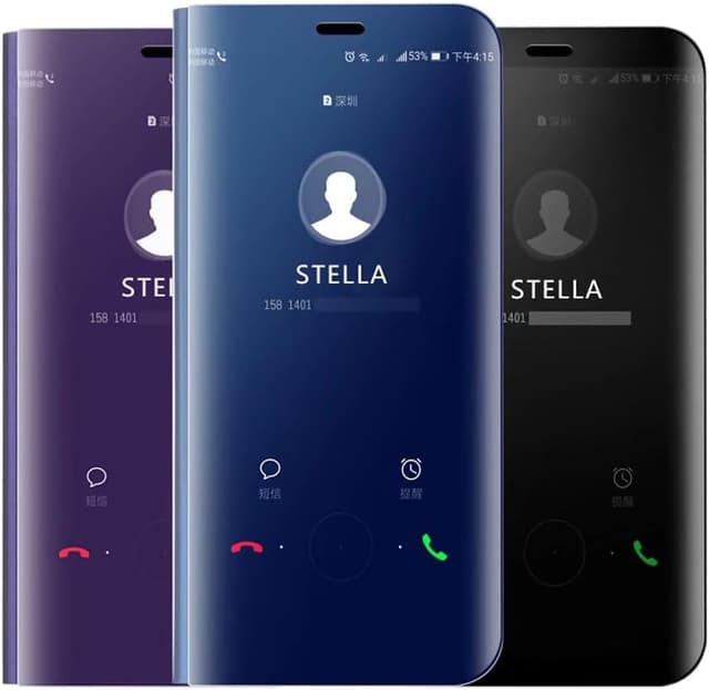 Detalle 2 de COQUE Flip-Hülle mit Spiegelbeschichtung für Poco X7 Pro 5G (Gehäuse-Schutz, Standfunktion, Standspiegel) – Schwarz