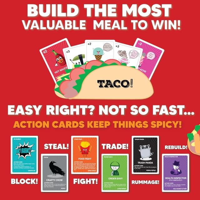 Thumbnail 6 de Taco vs Burrito strategic card game 56 cards