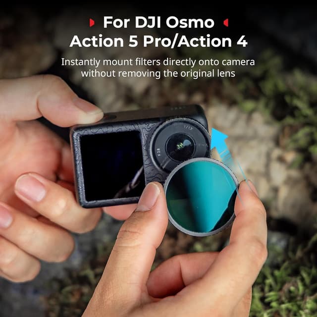 Thumbnail 6 de SAMLLRIG Kit de filtres 5 en 1 pour DJI Osmo Action 5 Pro / Action 4 (Black Mist 1/4, ND16/CPL, Star-Cross, simulation de film)