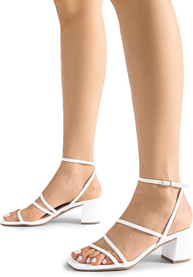 Detalle 2 de DREAM PAIRS Women’s Block Heels 2 inch Strappy Square Toe Dressy Sandals