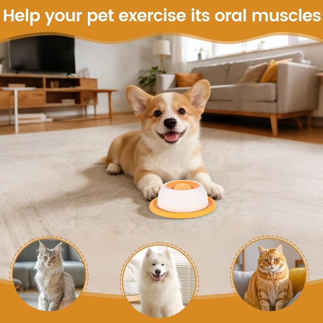 Detalle de Pet Lick Bowl Lick Ball Slow Feeder (Blue) anti-slip lick toy for dogs and cats