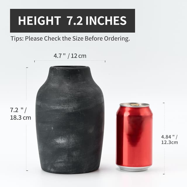 Thumbnail 2 de PORCER Rustikale Bauernhaus-Blumenvase 18,3 cm 🏺