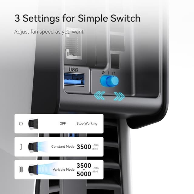 Detalle 2 de Lüfter für PS5 Slim 3‑Lüfter leise