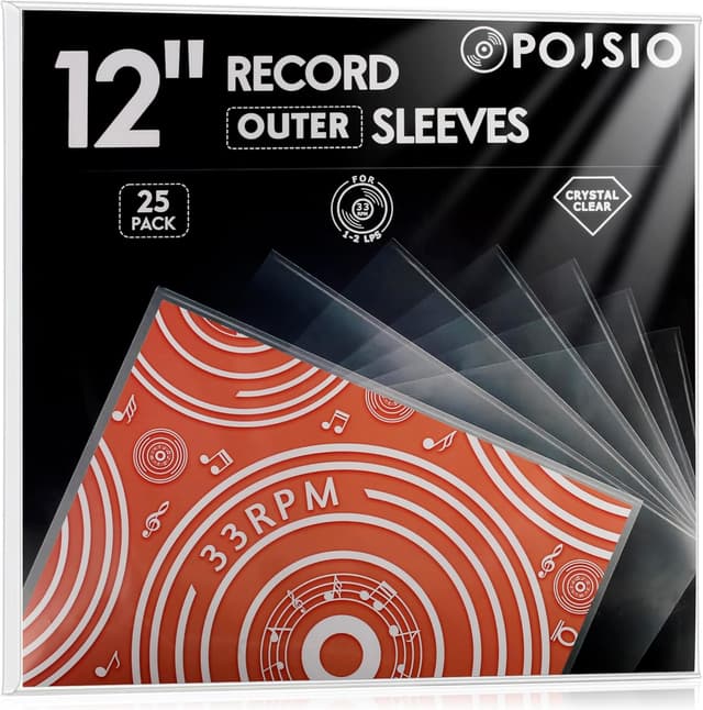 Thumbnail 6 de POJSIO 12-Zoll LP Schallplatten-Außenhüllen (50 Stück) 100 Mikron PE für 1–4 Gatefold LPs