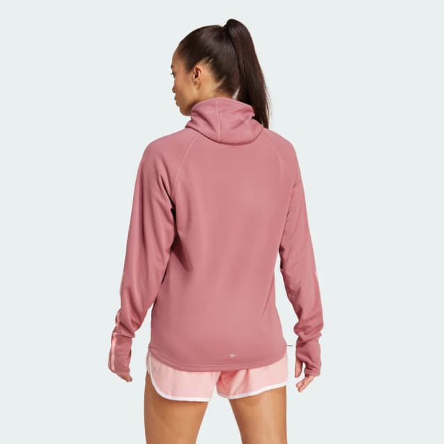 Detalle 2 de adidas Own The Run 3-Stripes Hoodie en rosa