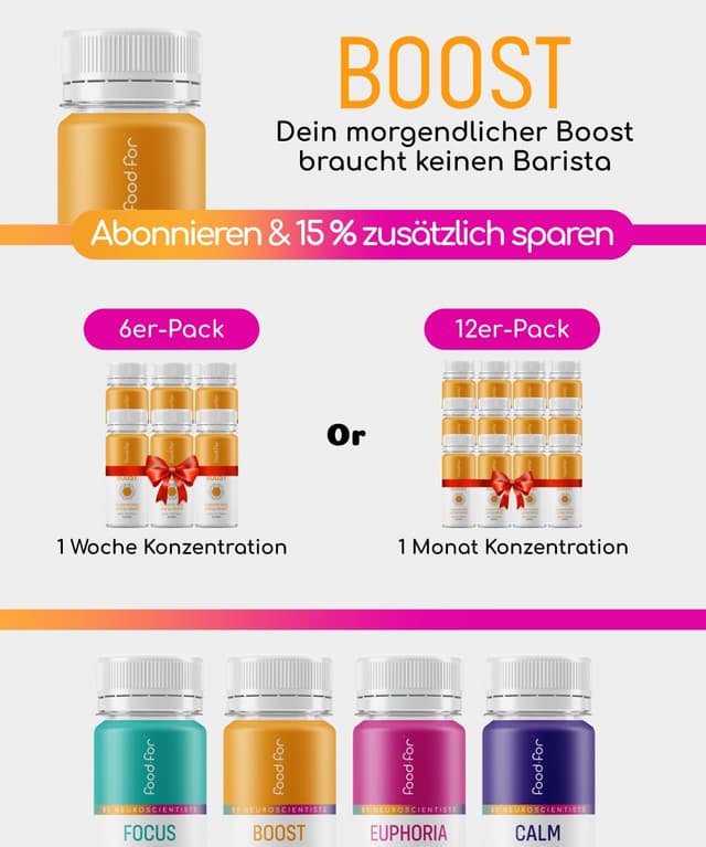 Thumbnail 6 de FOODFOR ATP BOOSTer Shot (6er-Pack) – 60 ml – schnelle Energie & Anti-Stress-Unterstützung, zuckerfrei, vegan