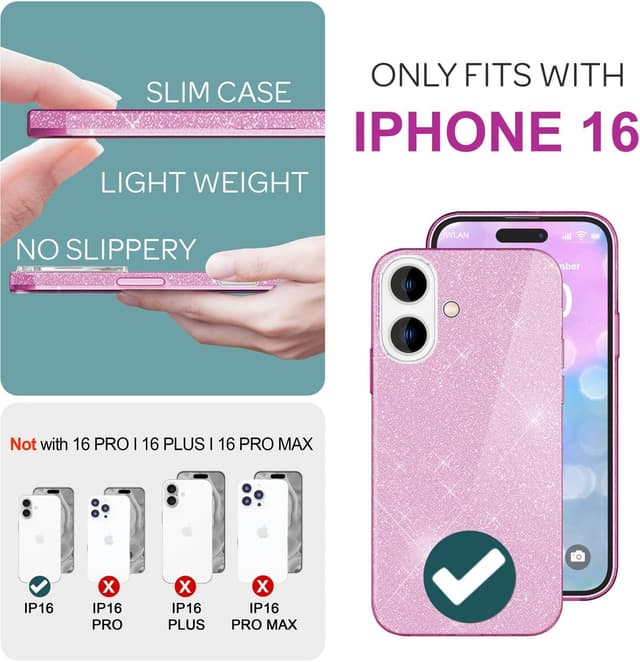 Thumbnail 3 de NALIA SHINEPOP Glitzerhülle für iPhone 16