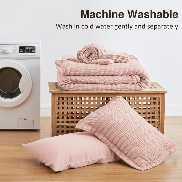 Thumbnail 6 de Love's cabin Seersucker 5-piece Comforter Set