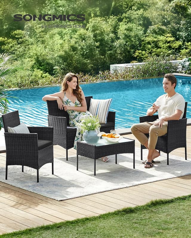Thumbnail 1 de SONGMICS Gartenmöbel-Set 4-teilig mit PE-Polyrattan