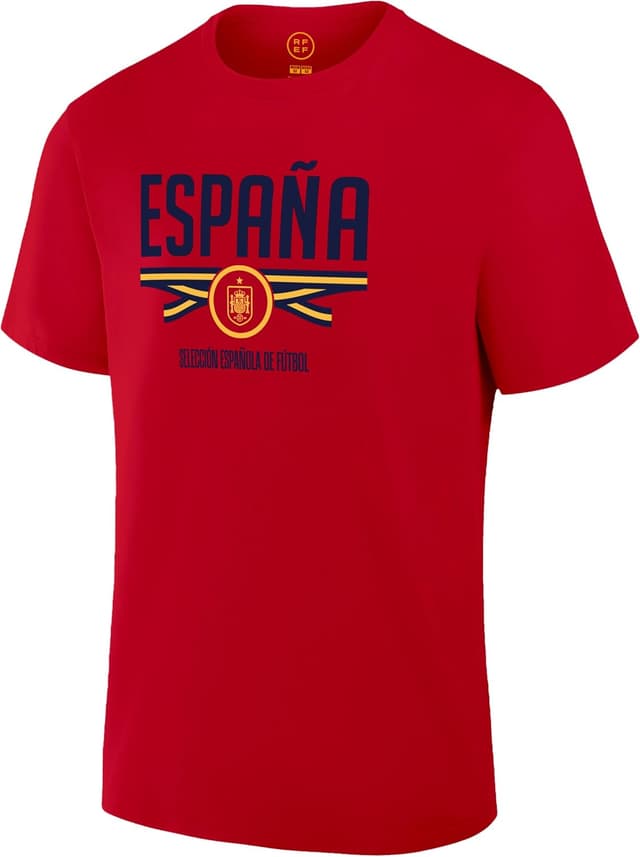 Detalle de Icon Sports Officially Licensed RFEF Royal Spanish Football Federation Cotton T-Shirt (Unisex Adult)