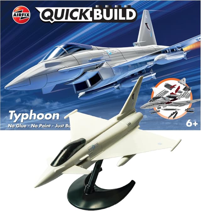 Detalle de Airfix J6002 Eurofighter Typhoon Jet Quick-Build Kit (Silver) – snap-together model plane