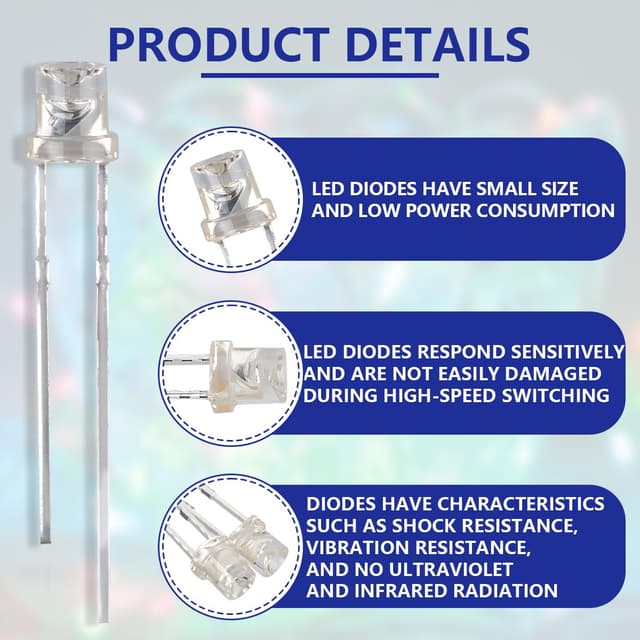 Detalle 2 de Innfeeltech 3mm gelbe LED 100er-Pack