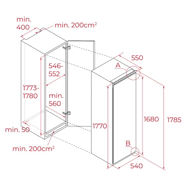 Detalle 2 de Teka RSF 73385 FI congelador integrable vertical AirFlow