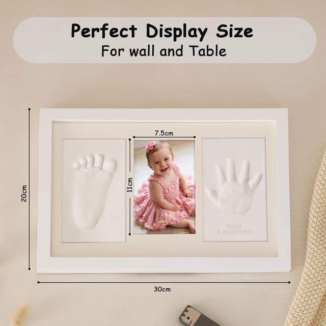 Detalle de Yiukou Baby Handprint & Footprint Kit with Personalised Photo Frame Keepsake