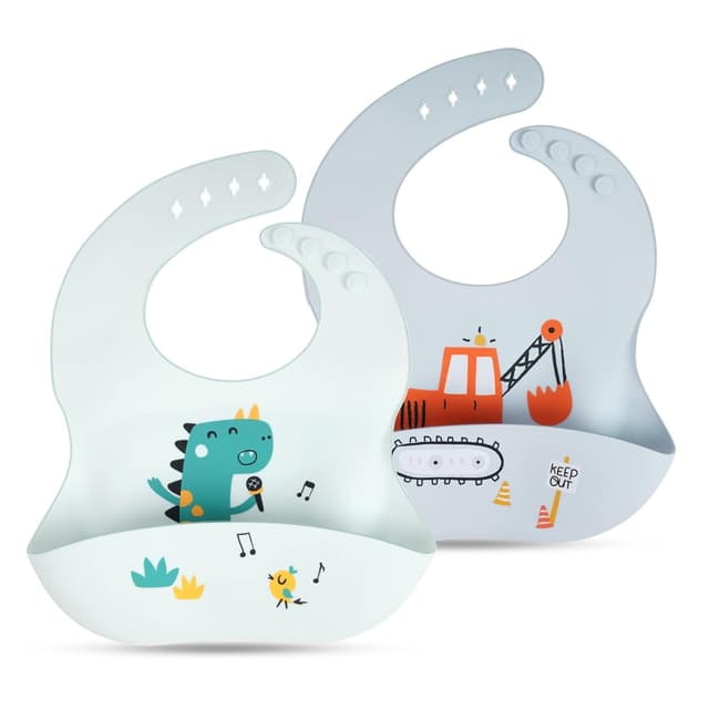 Detalle de Vicloon Silikon Baby Lätzchen 2 Stück