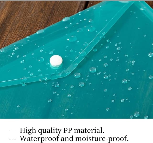 Thumbnail 6 de ojussa A4 Plastic Wallets 7PCS waterproof folders with button storage (transparent, assorted colours)