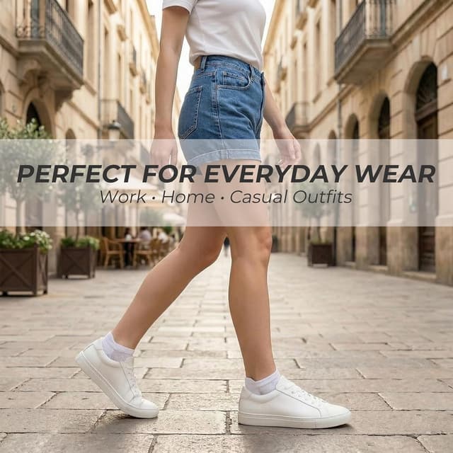 Detalle 2 de Wamicu Chaussettes basses femme (lot de 5) respirantes en coton, anti-transpiration pour running, travail et loisirs