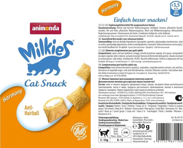 Thumbnail 1 de animonda Milkies Harmony 12×30g Katzensnack 🐱
