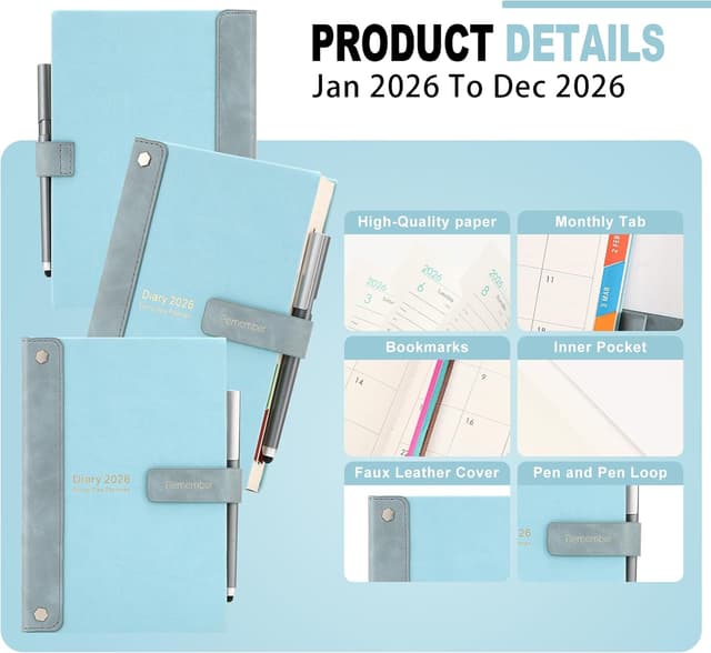 Detalle 2 de Agenda 2026 A5 giorno per pagina, 21x15 cm