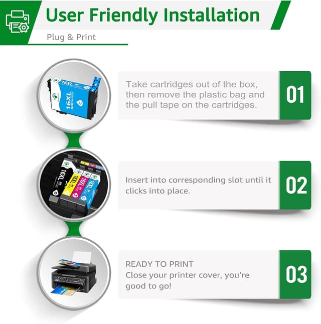 Detalle 2 de GREENSKY Multipack 16XL compatibili per Epson Workforce: 15 cartucce (6 nero, 3 ciano, 3 magenta, 3 giallo)