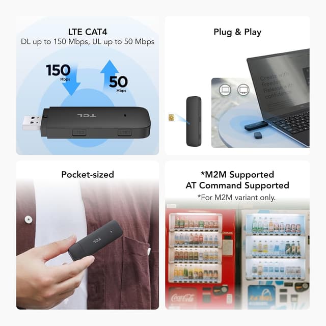 Detalle 2 de TCL Linkkey IK41 Portable 4G LTE USB Dongle (up to 150Mbps) for plug-and-play internet