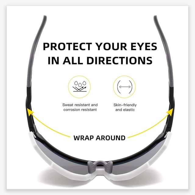 Detalle de SINSPORT eyewear Occhiali sportivi con protezione UV400 per guida, ciclismo e corsa