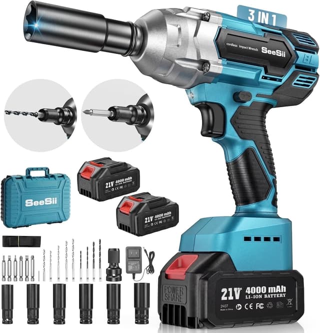 Detalle de Seesii WH700 1/2" Impact Wrench — 479 Ft-lbs