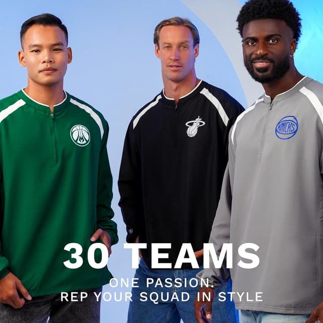 Detalle 1 de Holloway NBA Clubhouse Pullover (Quarter-Zip) — Lightweight, Moisture-Wicking Basketball Jacket