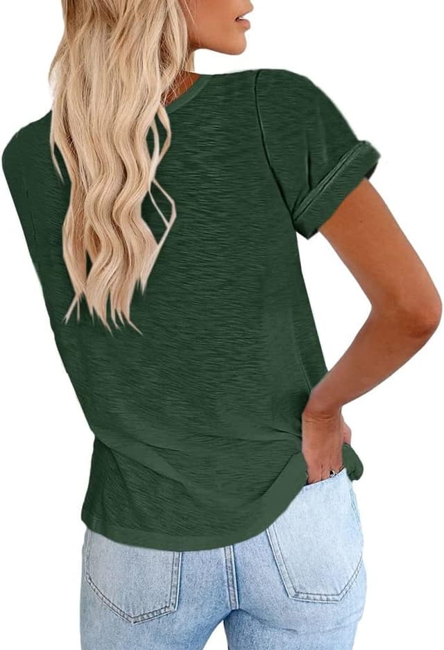 Detalle 2 de Cicy Bell Damen-T-Shirt mit Rundhalsausschnitt – kurzarm, casual & weich