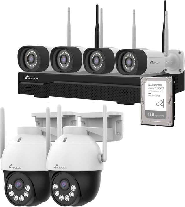 Imagen de NIVIAN Kit Caméras de Surveillance 2K Pro avec 6 caméras en OfertitasTOP