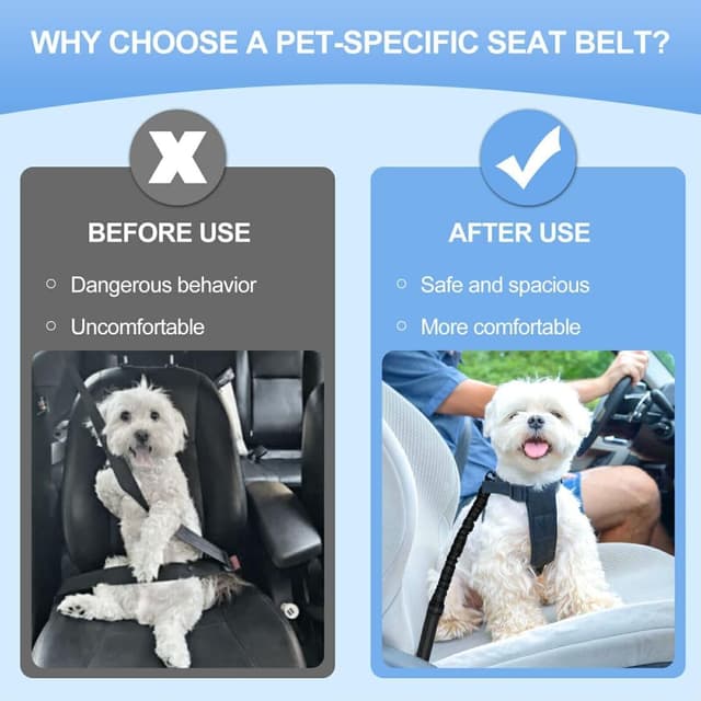 Detalle 2 de Redamancy Dog Seat Belt 56-70cm for Cars