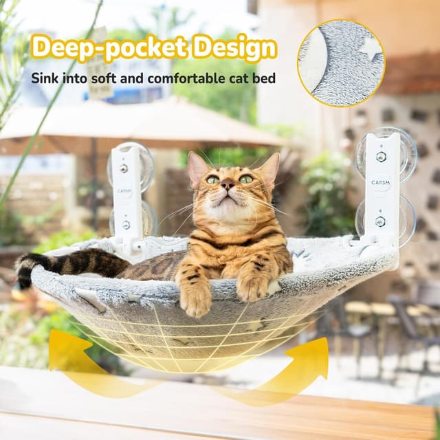 Thumbnail 6 de CATISM Foldable Cat Window Perch 40 lb