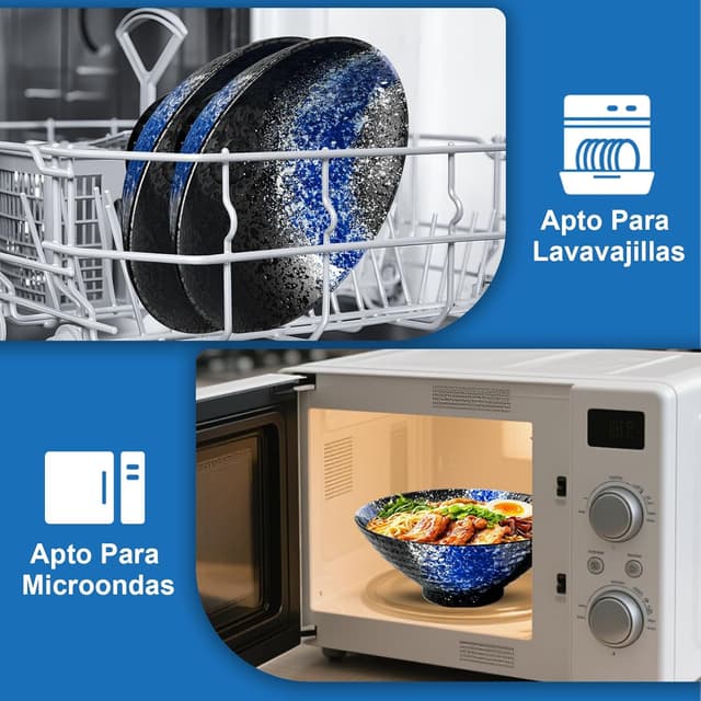 Thumbnail 3 de YTLEMON 8 pulgadas Tazones de cerámica 2 unidades