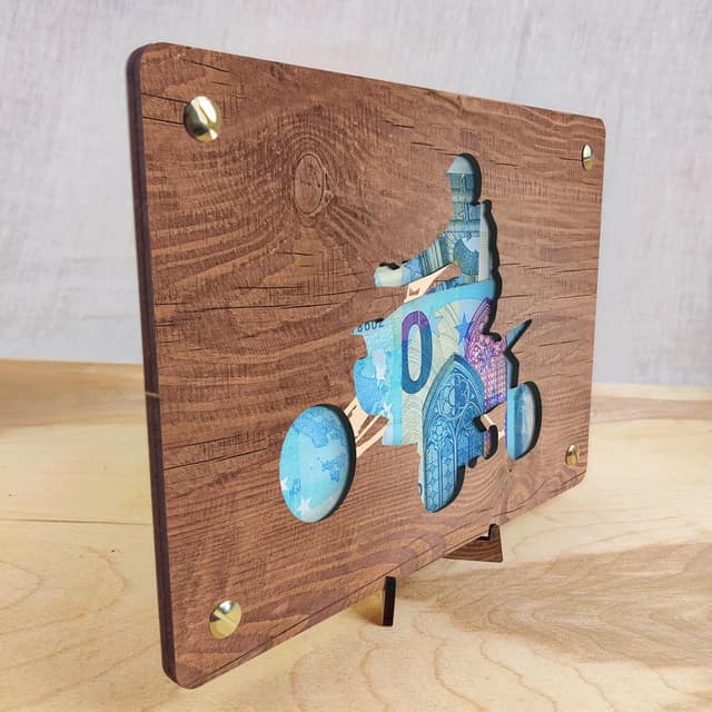 Thumbnail 3 de XL Quad Geldkarte aus Holz 20x15 cm